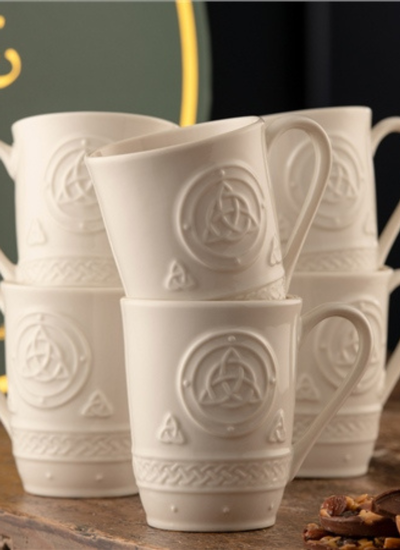 Belleek Celtic Mugs Set Of 6